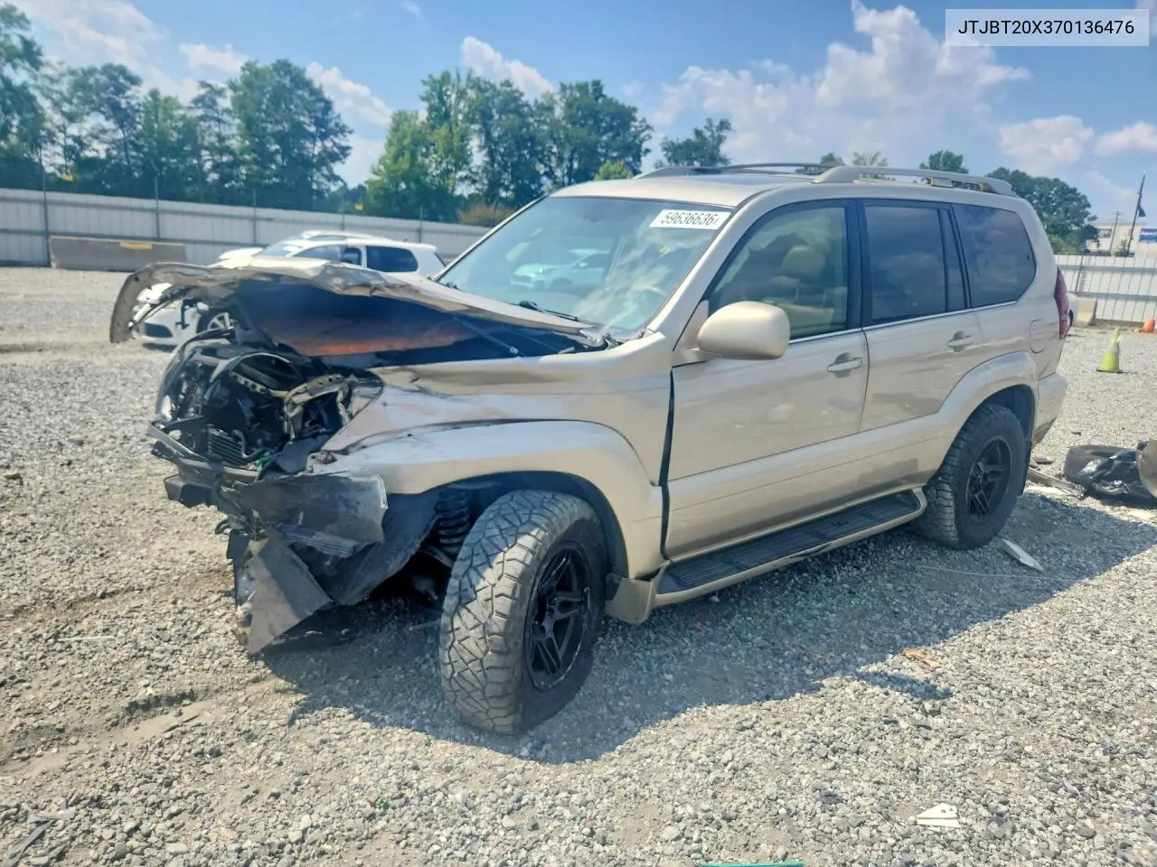 2007 Lexus Gx 470 VIN: JTJBT20X370136476 Lot: 59636636