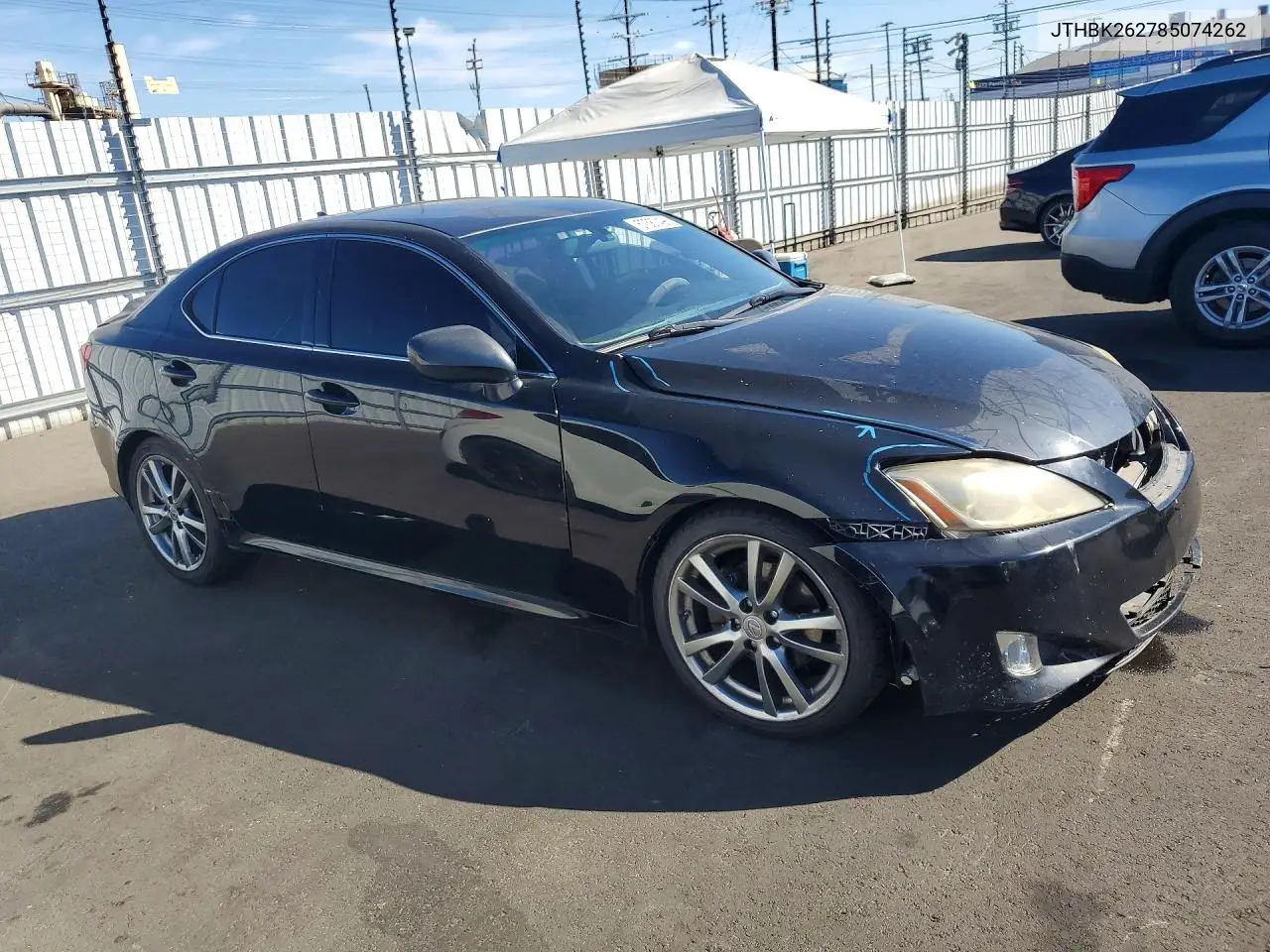 2008 Lexus Is 250 VIN: JTHBK262785074262 Lot: 57387496