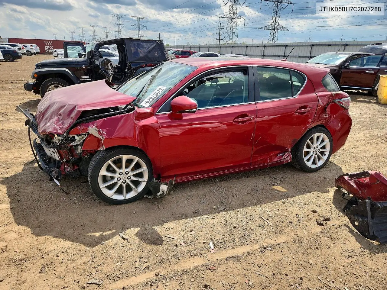 2012 Lexus Ct 200 VIN: JTHKD5BH7C2077288 Lot: 52587826