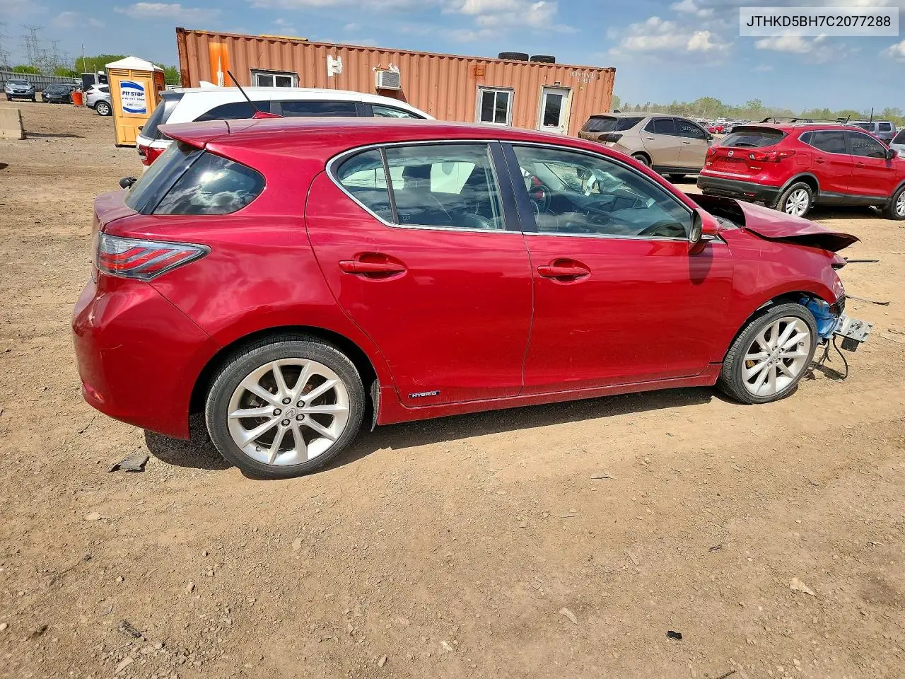 2012 Lexus Ct 200 VIN: JTHKD5BH7C2077288 Lot: 52587826