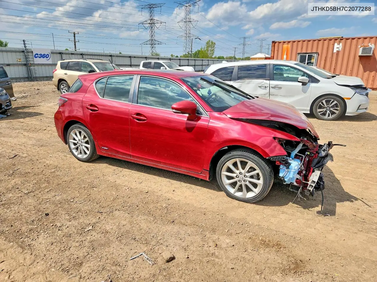 2012 Lexus Ct 200 VIN: JTHKD5BH7C2077288 Lot: 52587826