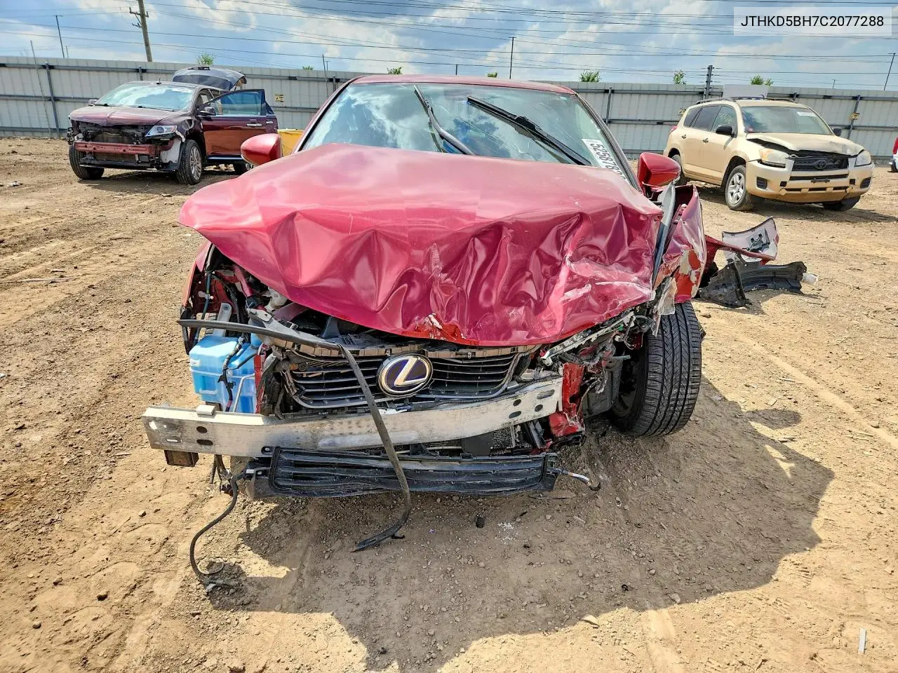 2012 Lexus Ct 200 VIN: JTHKD5BH7C2077288 Lot: 52587826