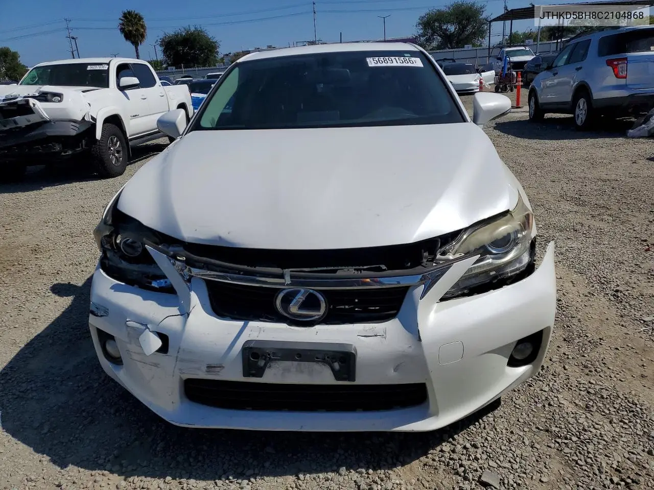 2012 Lexus Ct 200H VIN: JTHKD5BH8C2104868 Lot: 56891586