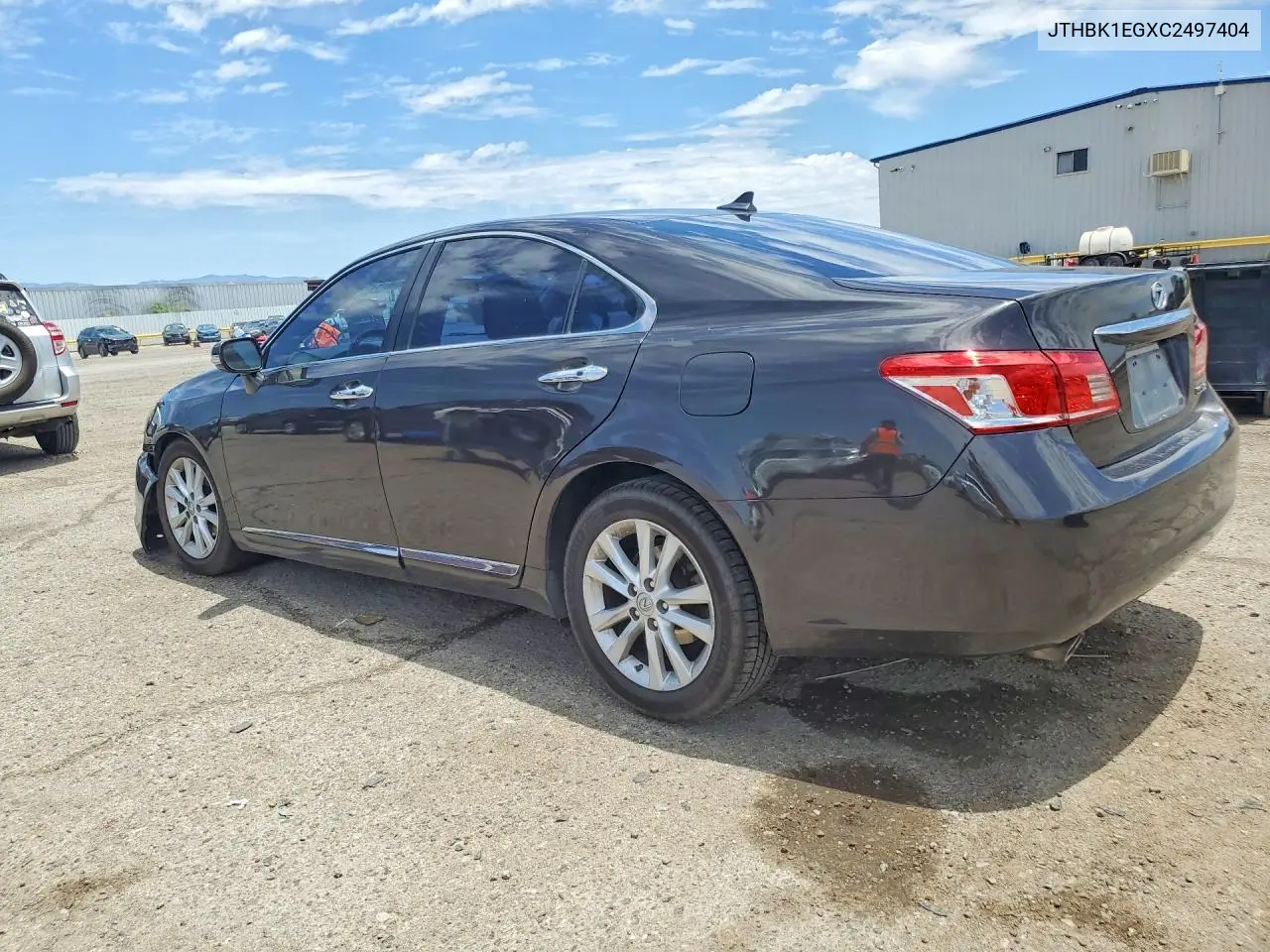 2012 Lexus Es 350 VIN: JTHBK1EGXC2497404 Lot: 57024516