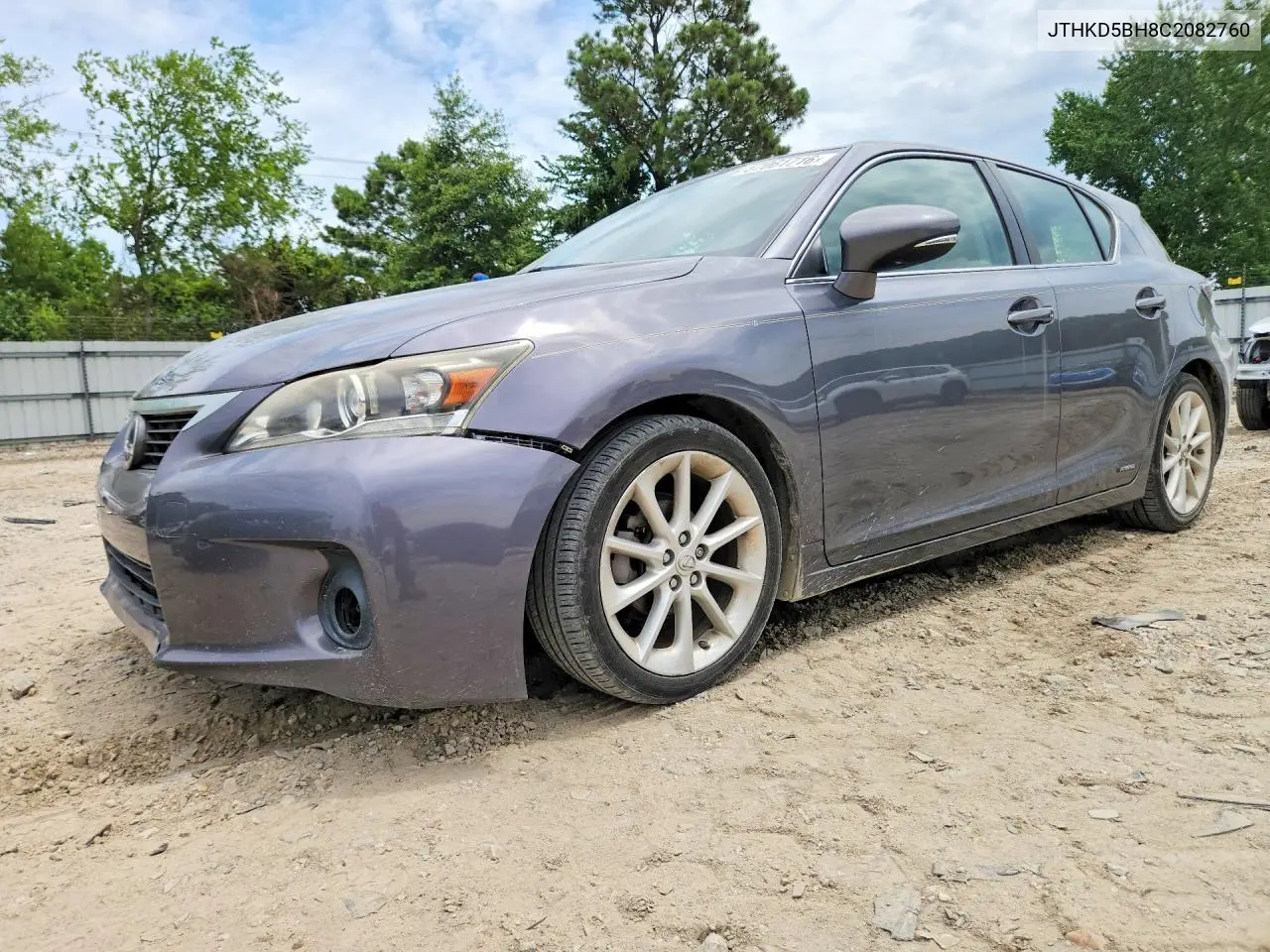 2012 Lexus Ct 200 VIN: JTHKD5BH8C2082760 Lot: 57061716
