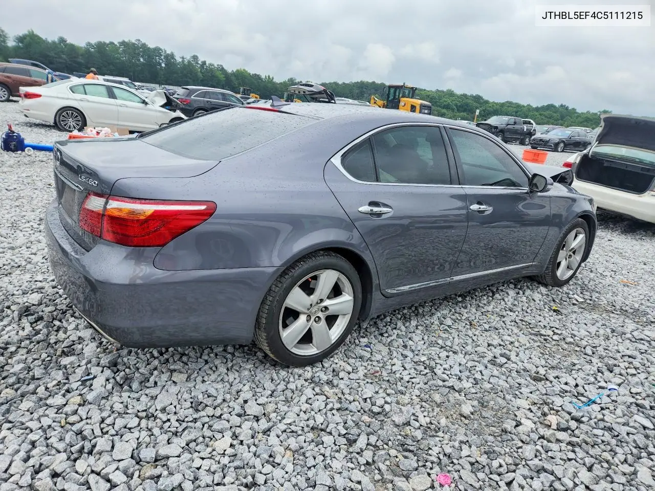 2012 Lexus Ls 460 VIN: JTHBL5EF4C5111215 Lot: 57209736