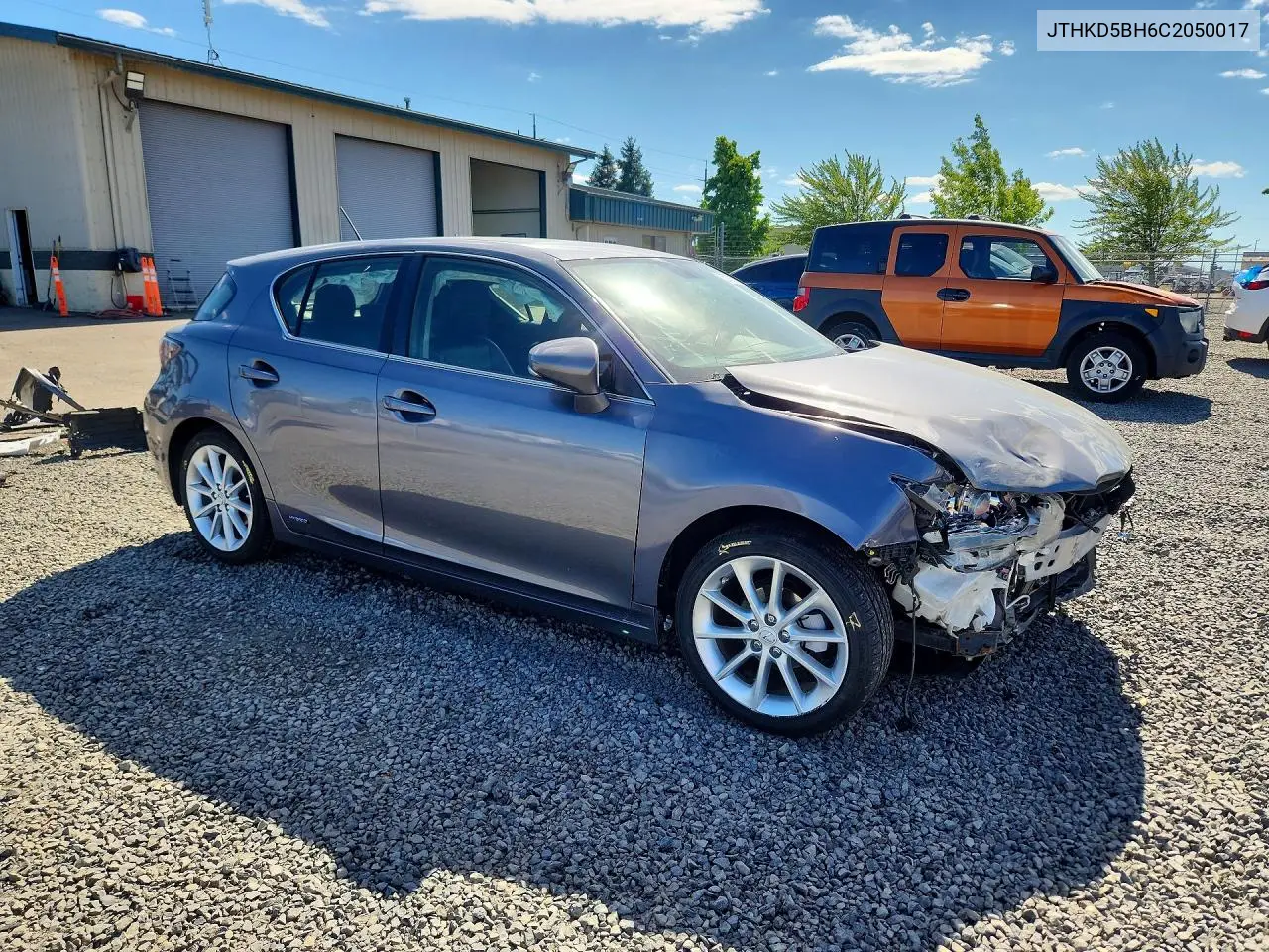 2012 Lexus Ct 200 VIN: JTHKD5BH6C2050017 Lot: 57731996