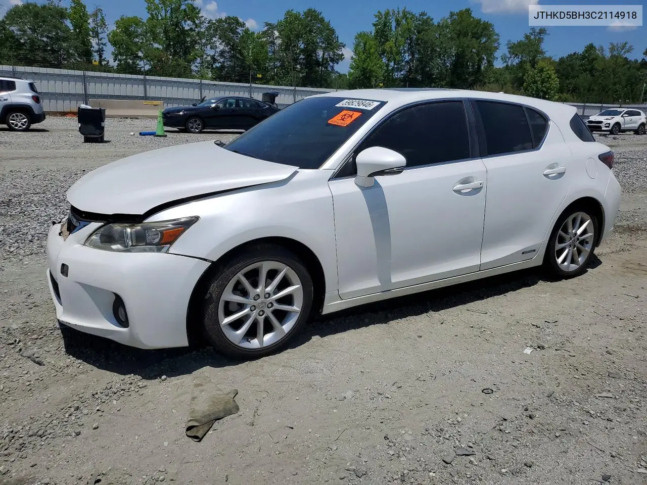2012 Lexus Ct 200 VIN: JTHKD5BH3C2114918 Lot: 59829846