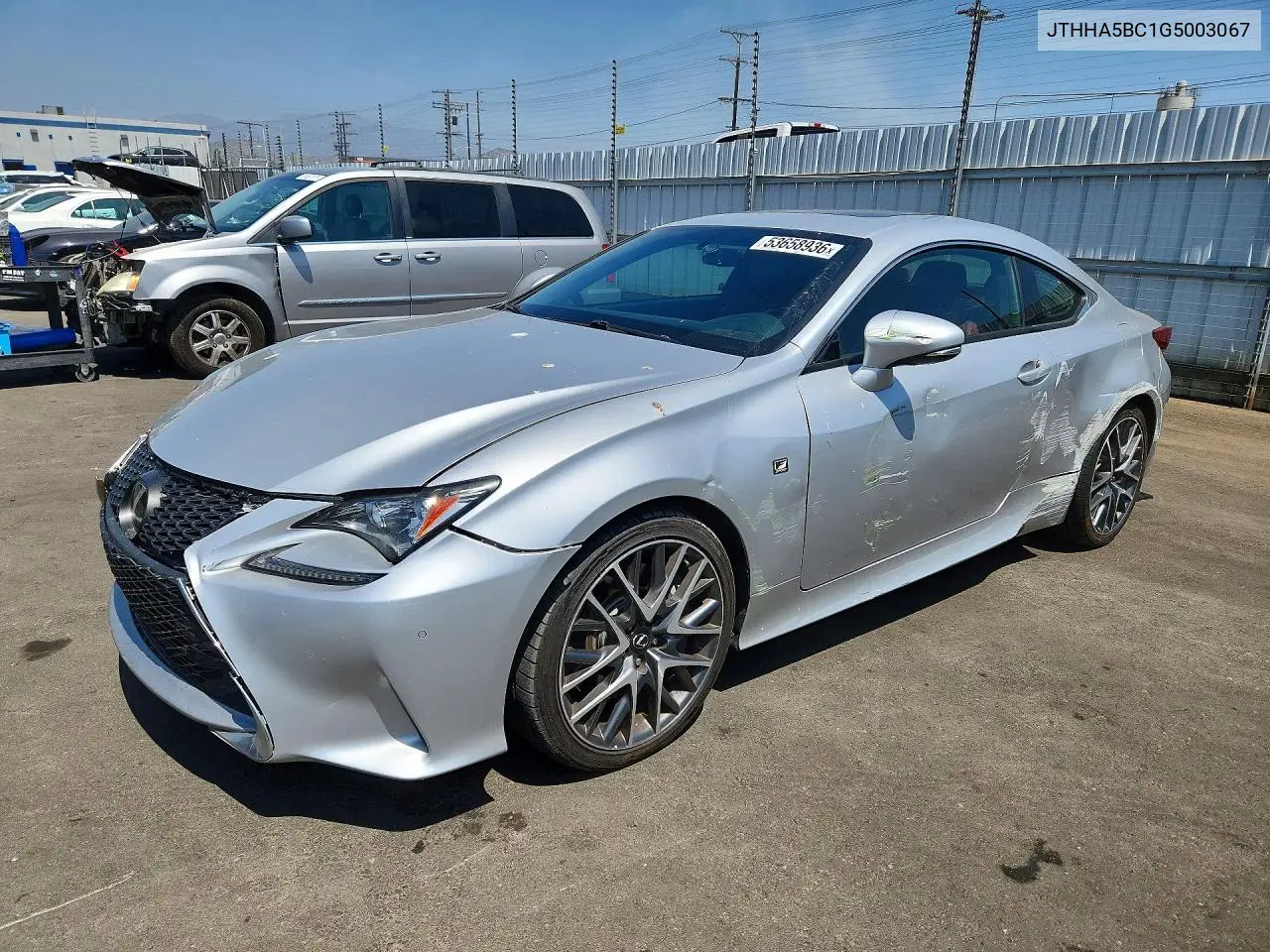 2016 Lexus Rc 200T VIN: JTHHA5BC1G5003067 Lot: 53658936