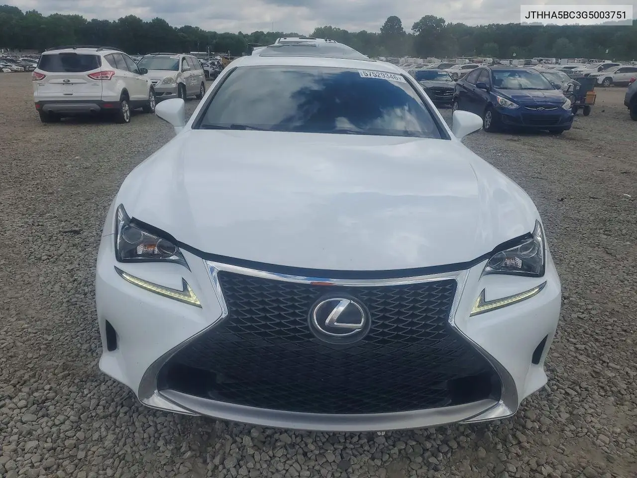 2016 Lexus Rc 200T VIN: JTHHA5BC3G5003751 Lot: 57529346