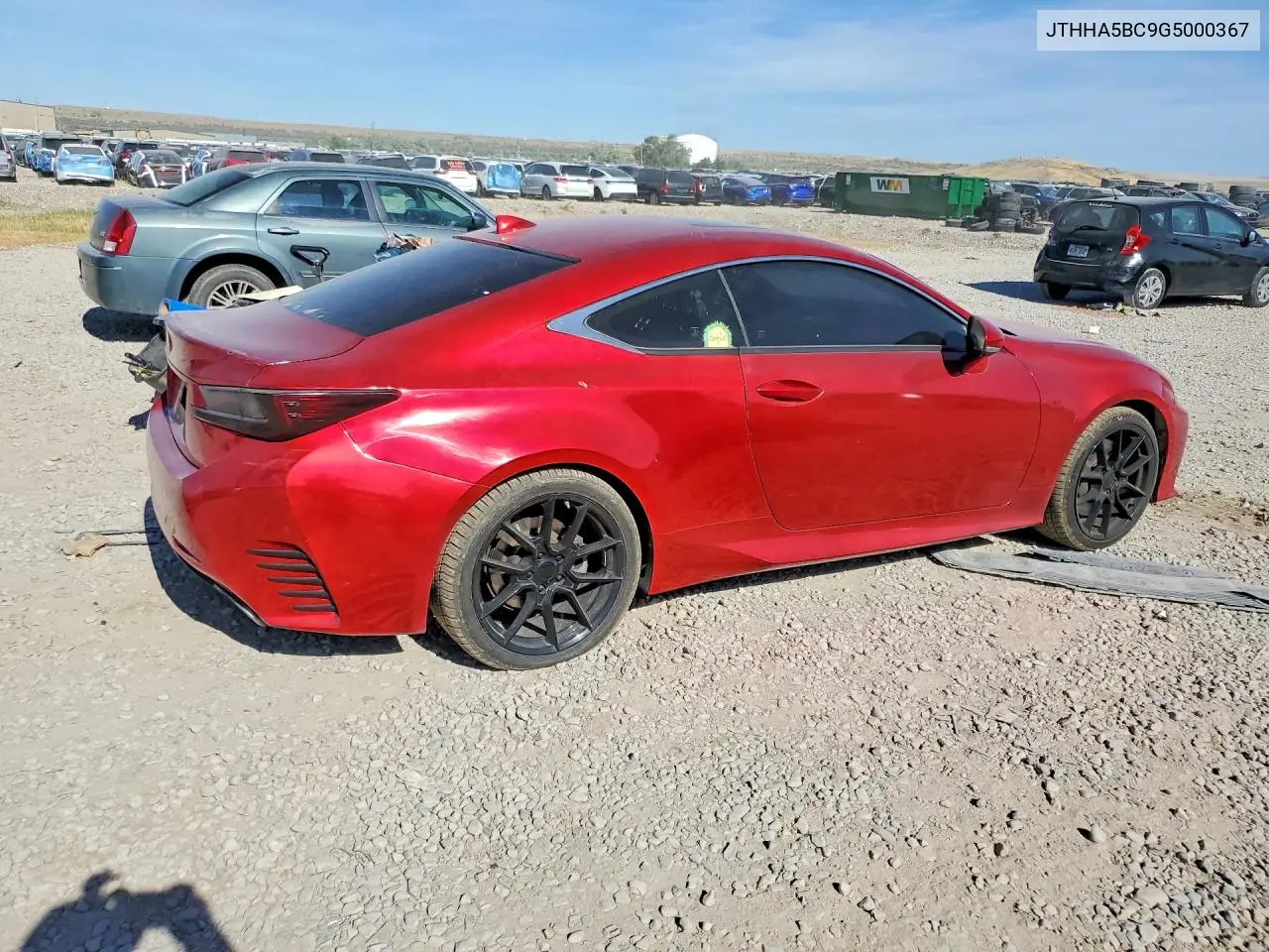 2016 Lexus Rc 200T VIN: JTHHA5BC9G5000367 Lot: 57759316