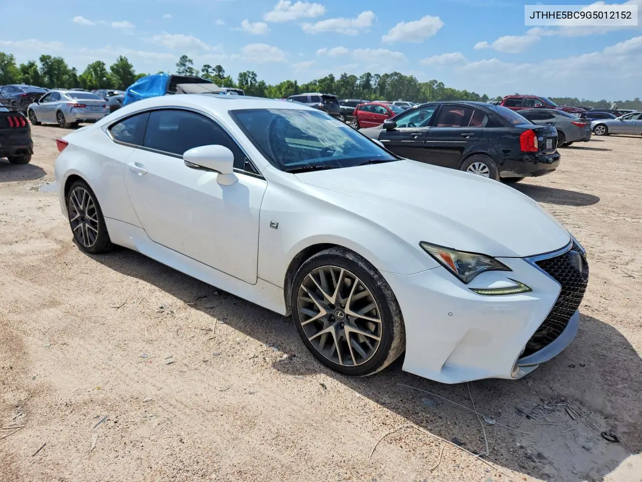2016 Lexus Rc 350 VIN: JTHHE5BC9G5012152 Lot: 58076126