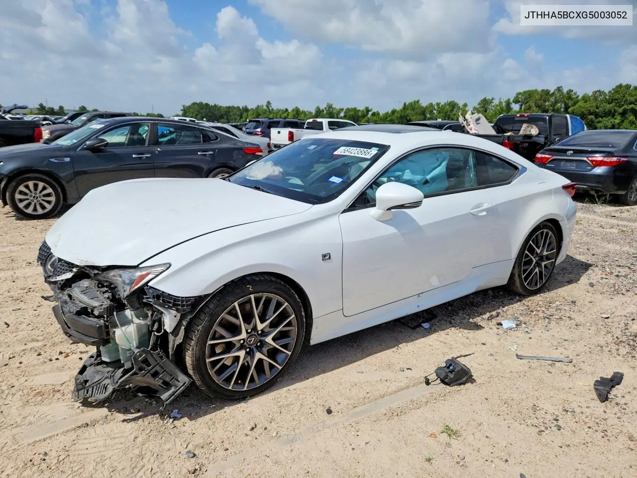 2016 Lexus Rc 200T VIN: JTHHA5BCXG5003052 Lot: 58423886