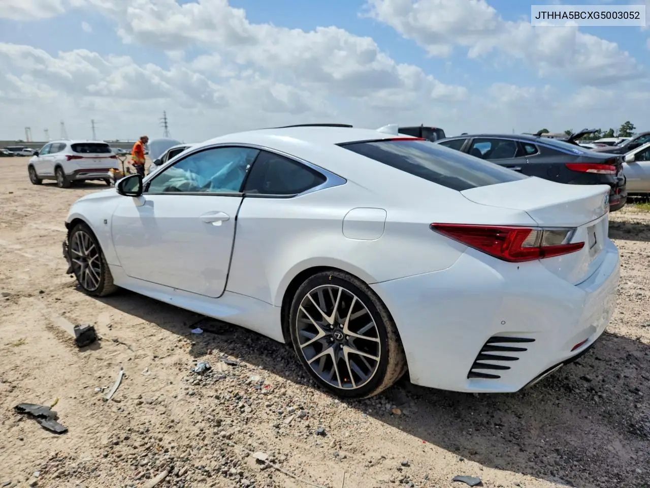 2016 Lexus Rc 200T VIN: JTHHA5BCXG5003052 Lot: 58423886