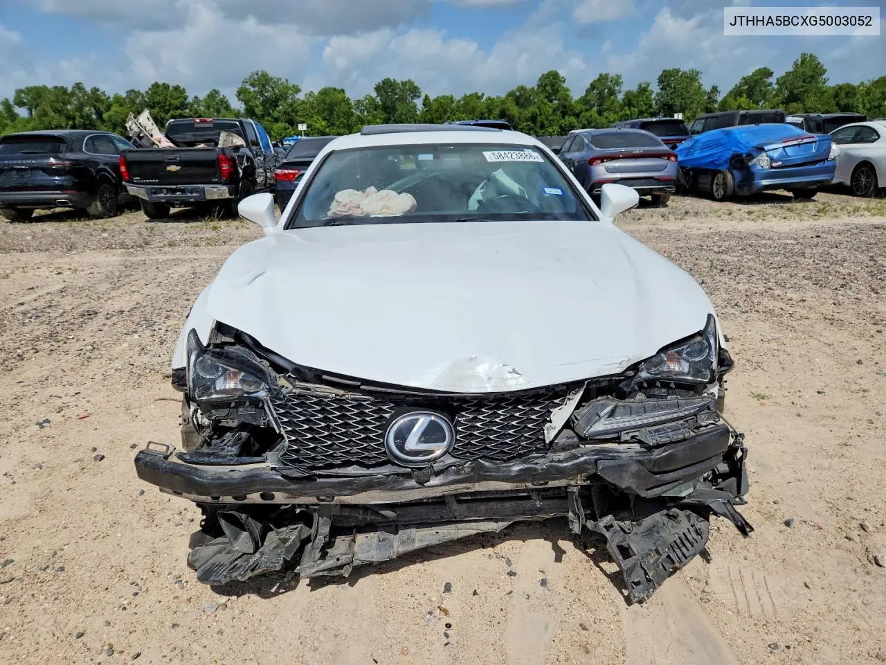 2016 Lexus Rc 200T VIN: JTHHA5BCXG5003052 Lot: 58423886