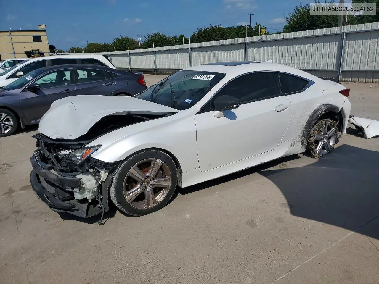 2016 Lexus Rc 200T VIN: JTHHA5BC2G5004163 Lot: 58531346