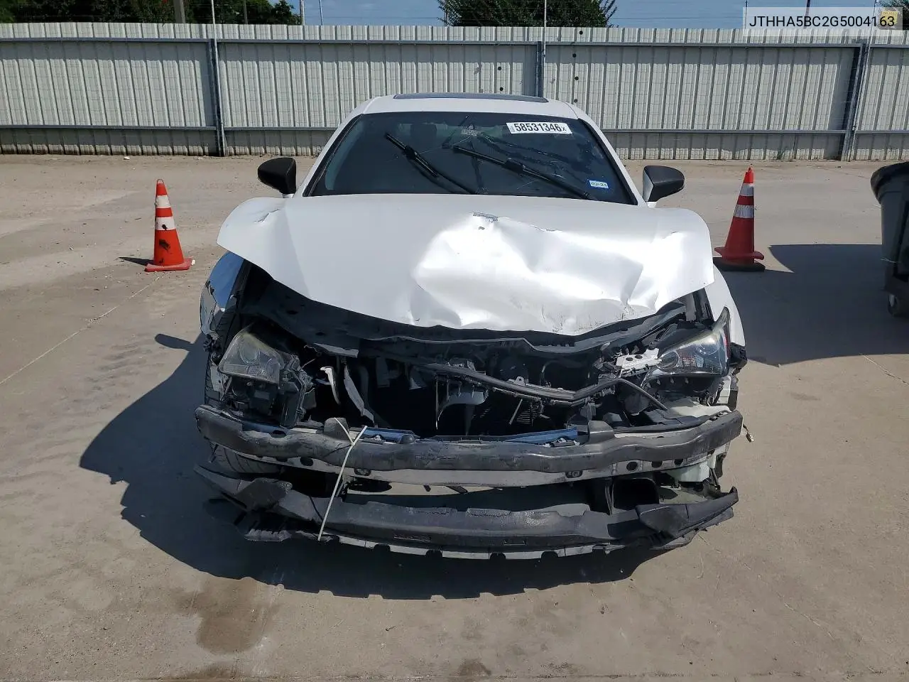 2016 Lexus Rc 200T VIN: JTHHA5BC2G5004163 Lot: 58531346