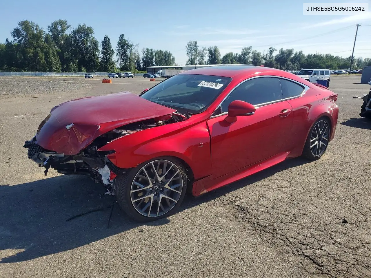 2016 Lexus Rc 350 VIN: JTHSE5BC5G5006242 Lot: 60315256