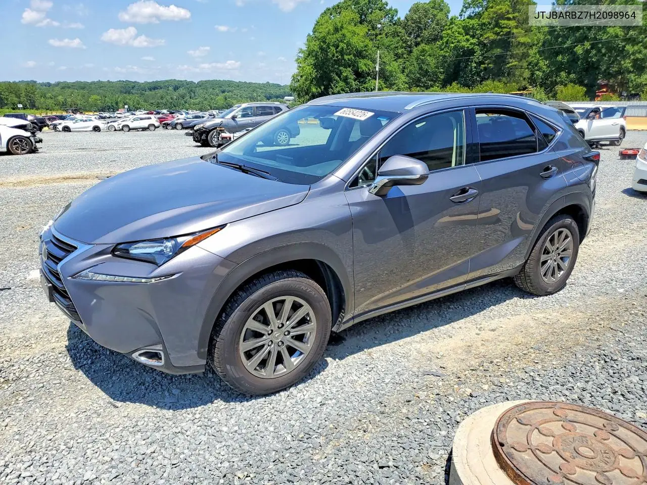 2017 Lexus Nx 200T Base VIN: JTJBARBZ7H2098964 Lot: 60554226