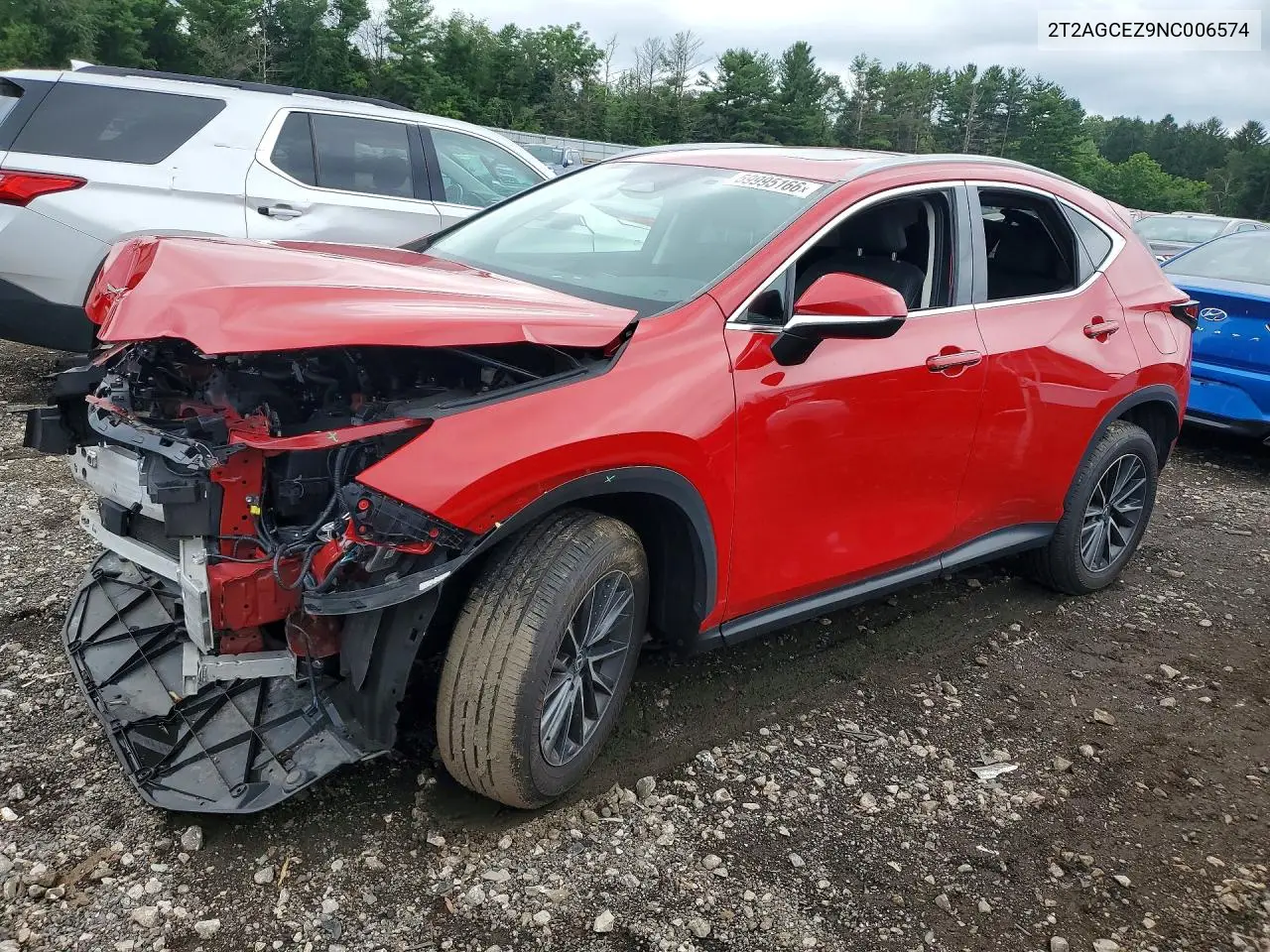 2022 Lexus Nx 350 VIN: 2T2AGCEZ9NC006574 Lot: 59995166