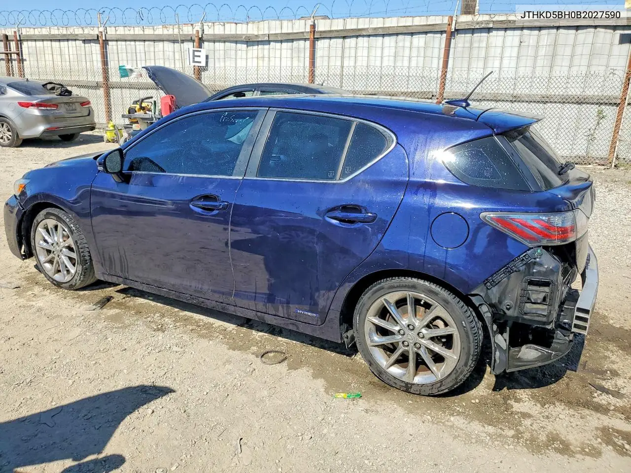 2011 Lexus Ct 200 VIN: JTHKD5BH0B2027590 Lot: 56550136