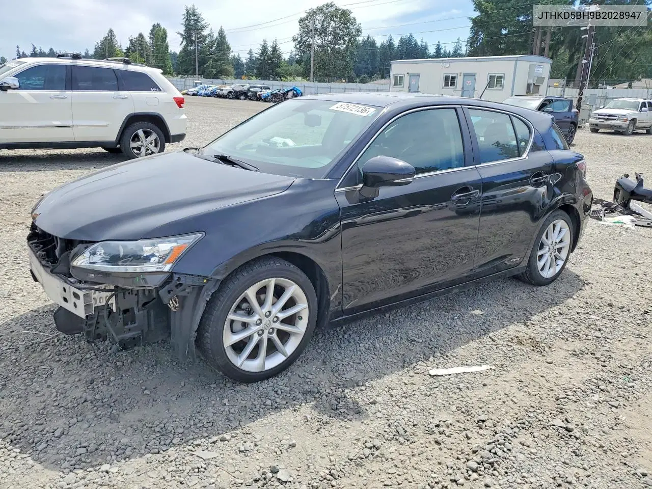 2011 Lexus Ct 200 VIN: JTHKD5BH9B2028947 Lot: 57572136