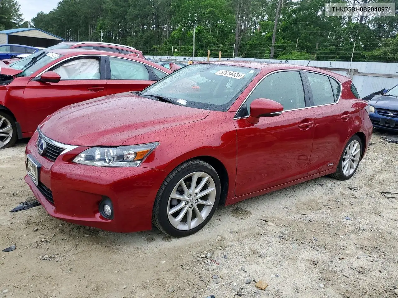 2011 Lexus Ct 200 VIN: JTHKD5BH0B2040971 Lot: 57614426