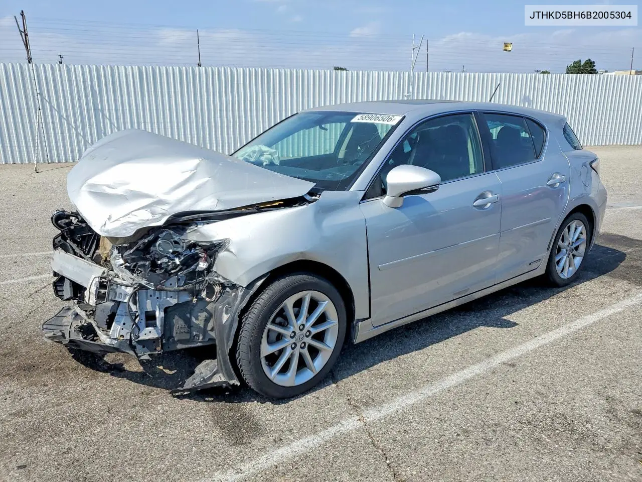 2011 Lexus Ct 200 VIN: JTHKD5BH6B2005304 Lot: 58906506