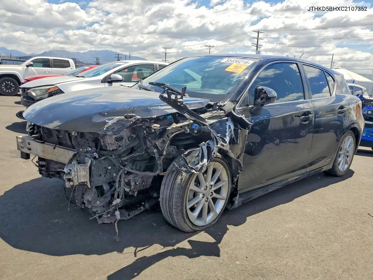 2012 Lexus Ct 200 VIN: JTHKD5BHXC2107352 Lot: 55456216