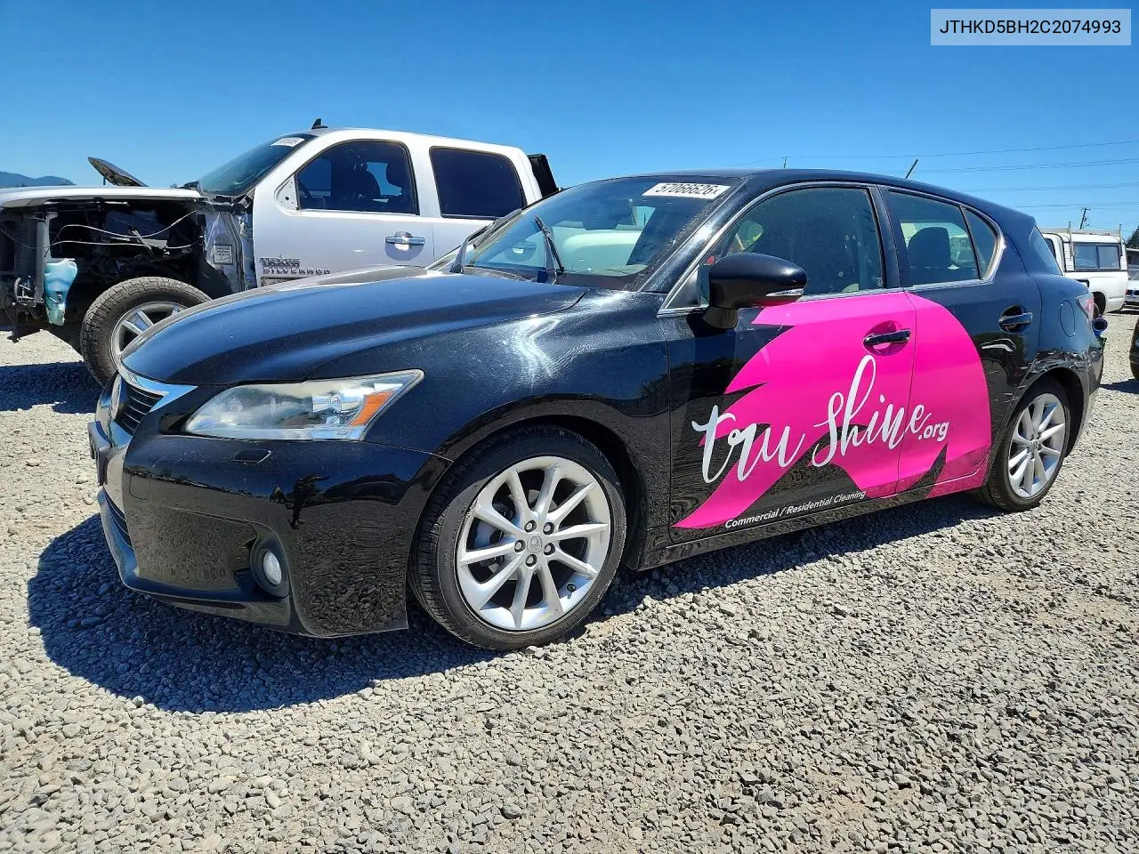 2012 Lexus Ct 200 VIN: JTHKD5BH2C2074993 Lot: 57066626