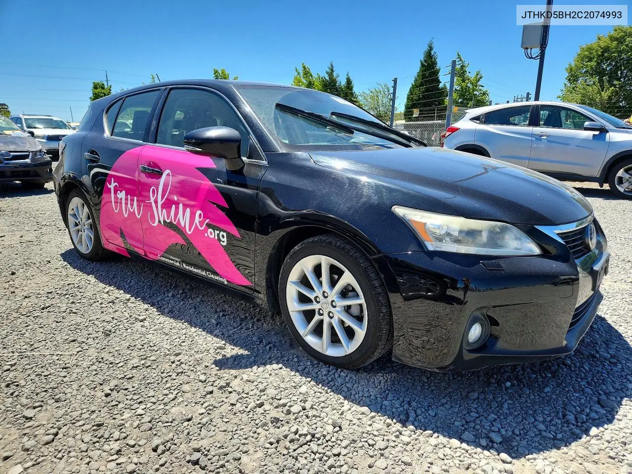 2012 Lexus Ct 200 VIN: JTHKD5BH2C2074993 Lot: 57066626