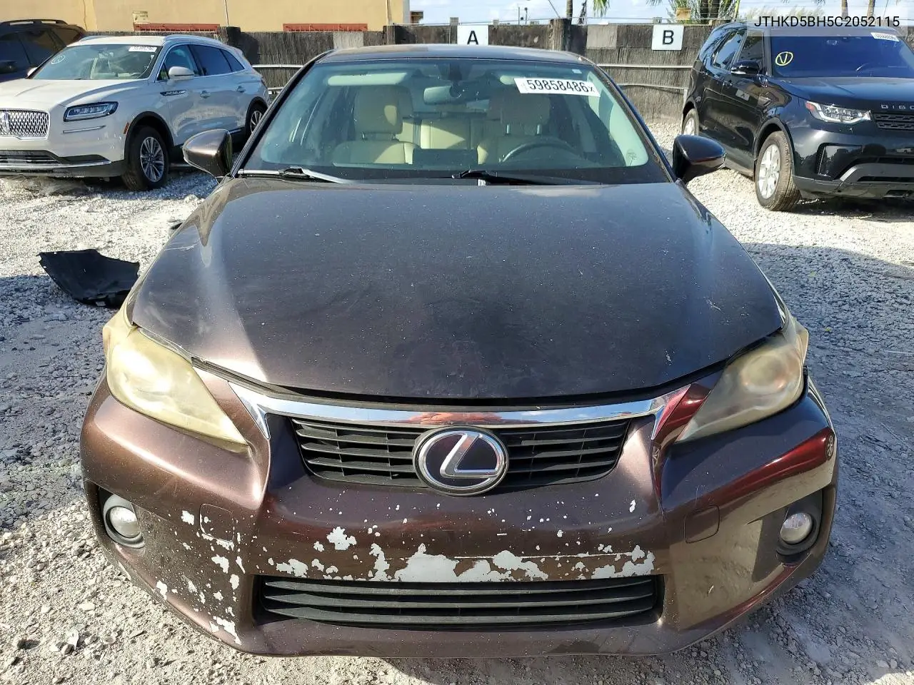 2012 Lexus Ct 200 VIN: JTHKD5BH5C2052115 Lot: 59858486
