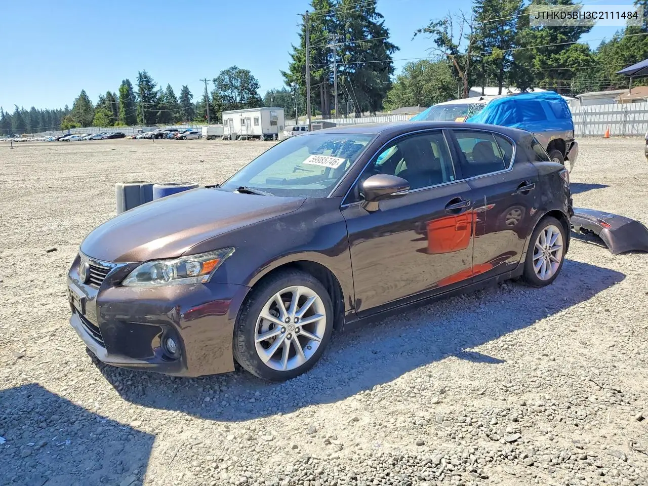 2012 Lexus Ct 200 VIN: JTHKD5BH3C2111484 Lot: 59985746