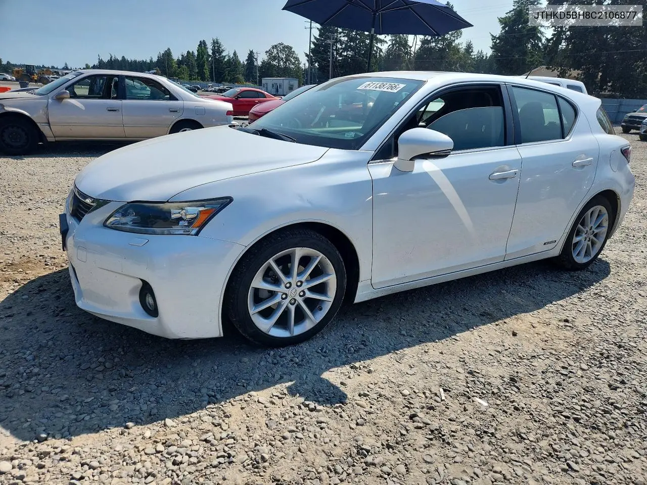 2012 Lexus Ct 200 VIN: JTHKD5BH8C2106877 Lot: 61138766
