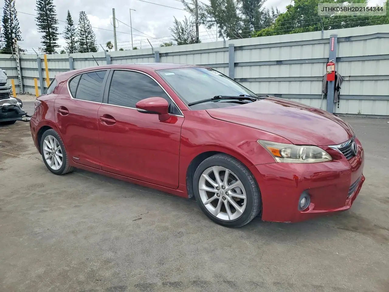 2013 Lexus Ct 200 VIN: JTHKD5BH2D2154344 Lot: 56425116