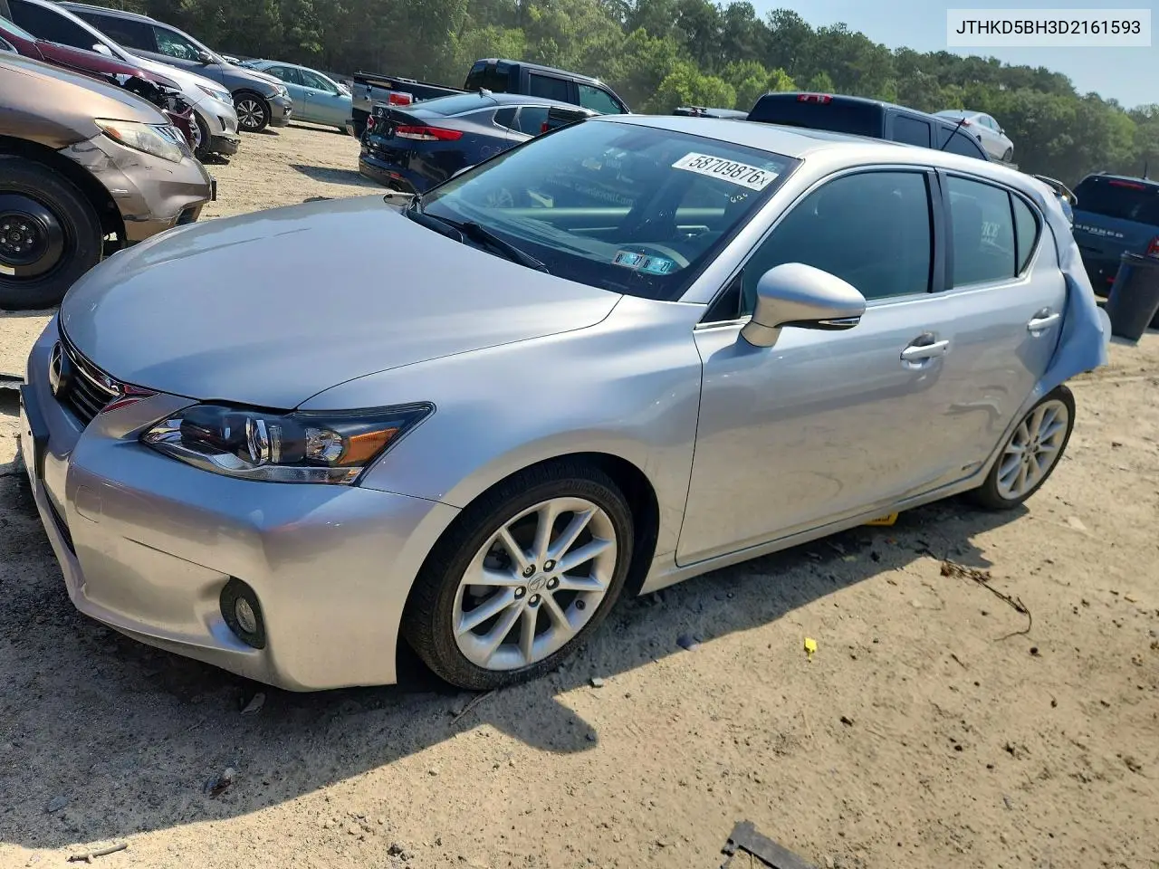 2013 Lexus Ct 200 VIN: JTHKD5BH3D2161593 Lot: 58709876