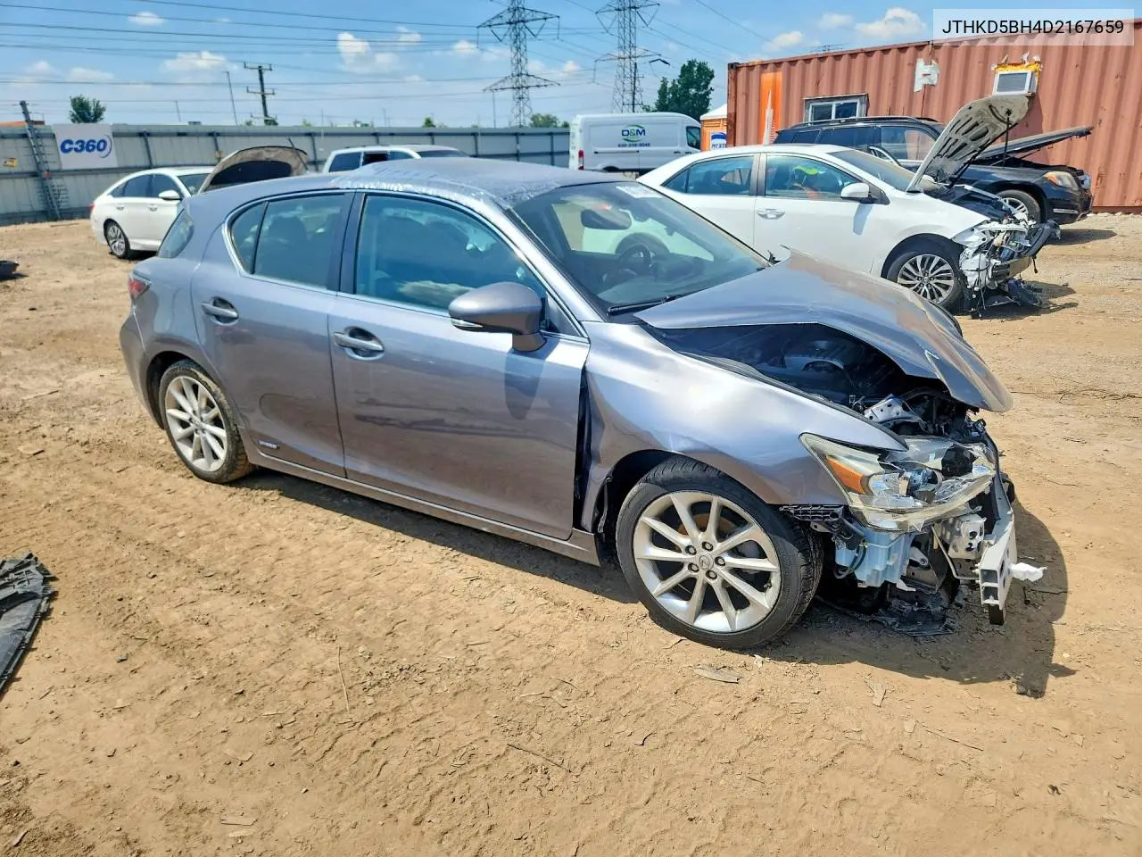 2013 Lexus Ct 200 VIN: JTHKD5BH4D2167659 Lot: 60170566