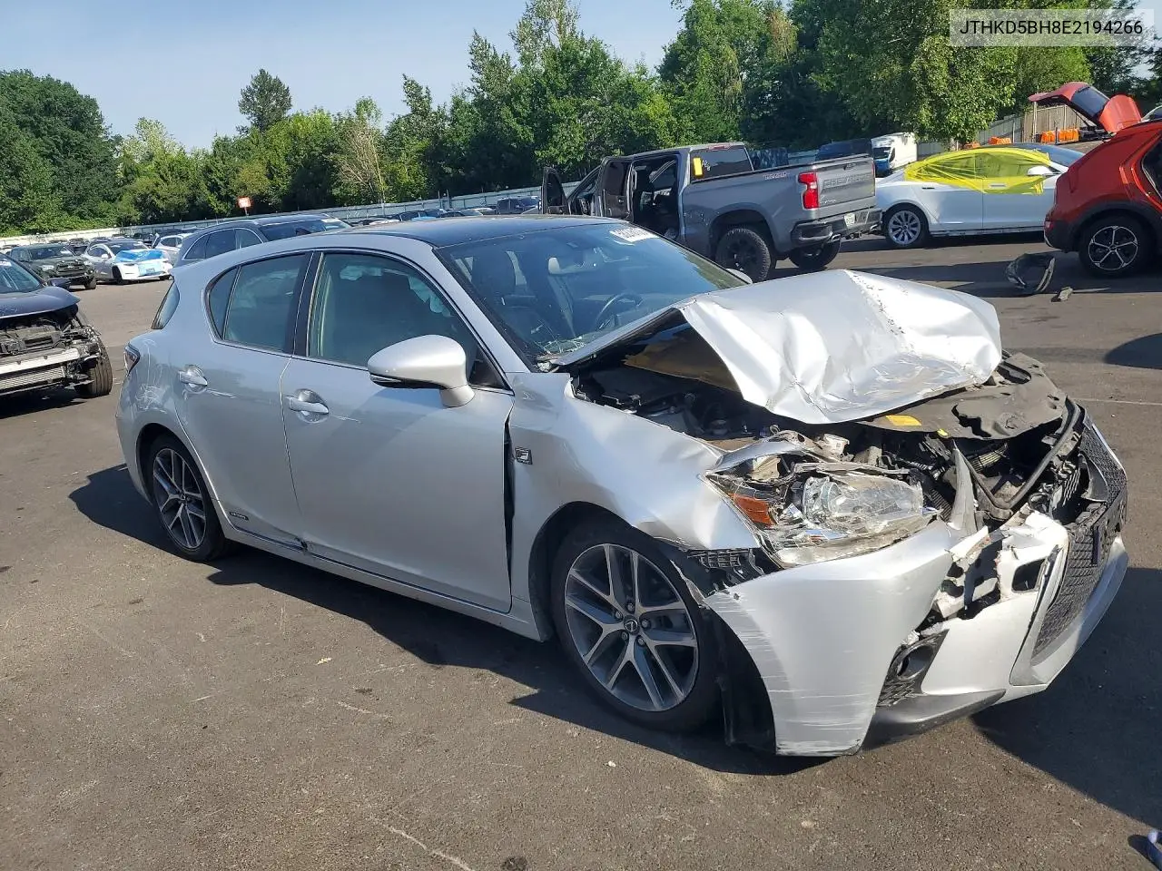 2014 Lexus Ct 200 VIN: JTHKD5BH8E2194266 Lot: 58276106
