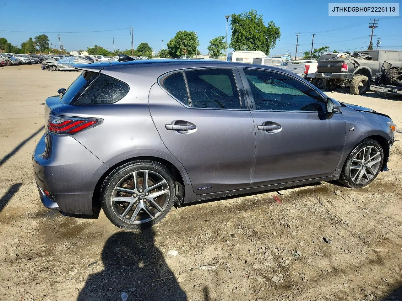 2015 Lexus Ct 200 VIN: JTHKD5BH0F2226113 Lot: 60023106