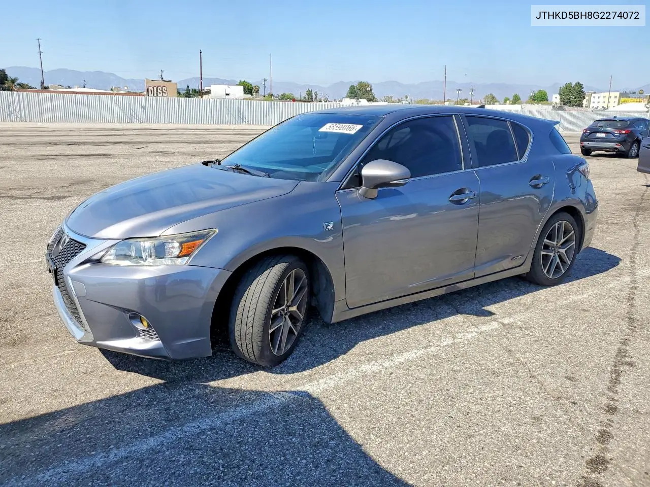 2016 Lexus Ct 200 VIN: JTHKD5BH8G2274072 Lot: 58598066