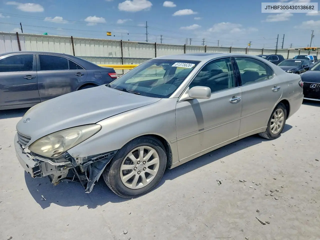 2003 Lexus Es 300 VIN: JTHBF30G430138682 Lot: 61375626