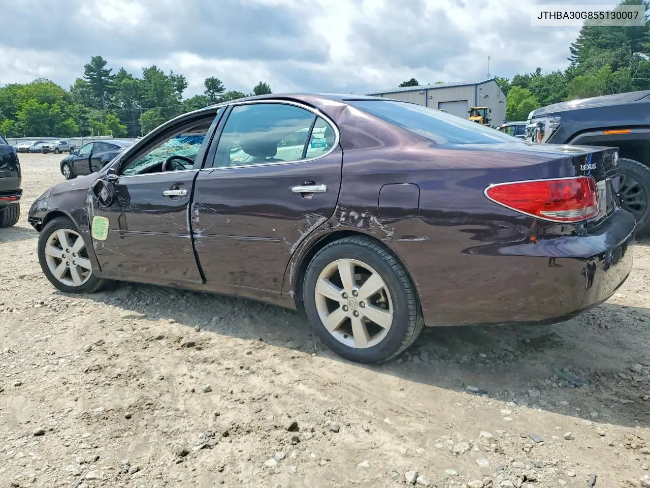 2005 Lexus Es 330 VIN: JTHBA30G855130007 Lot: 61937406