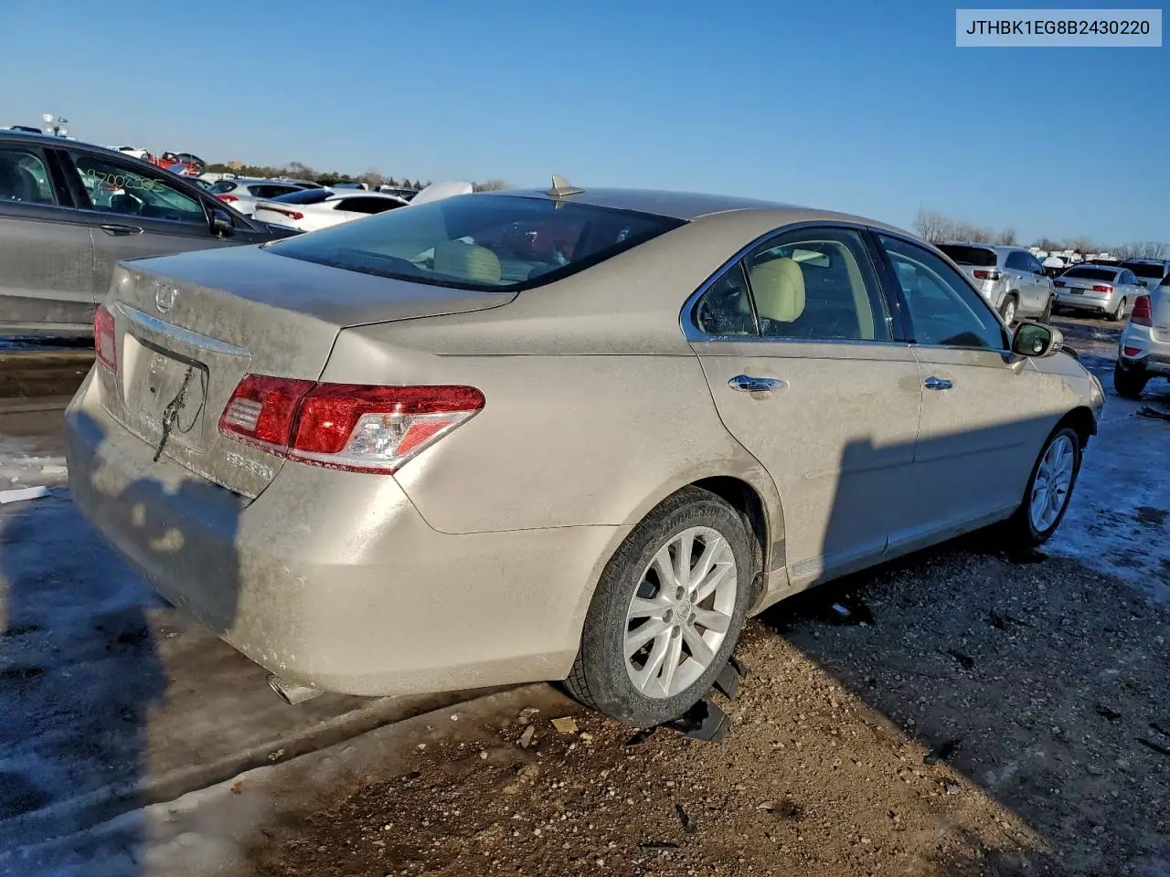 JTHBK1EG8B2430220 2011 Lexus Es 350