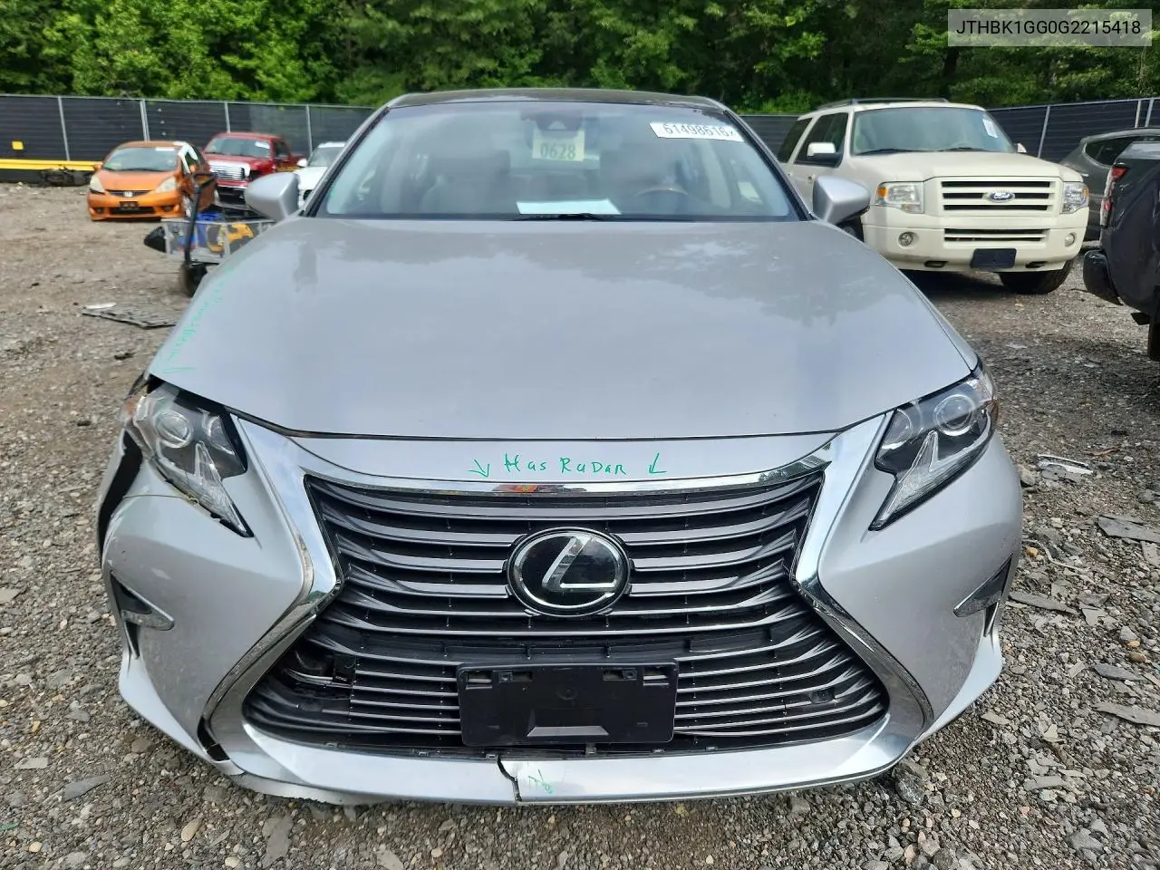 2016 Lexus Es 350 VIN: JTHBK1GG0G2215418 Lot: 61498616
