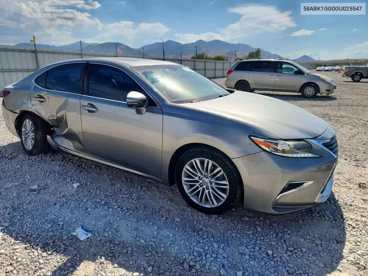 2016 Lexus Es 350 VIN: 58ABK1GG0GU025547 Lot: 61886906