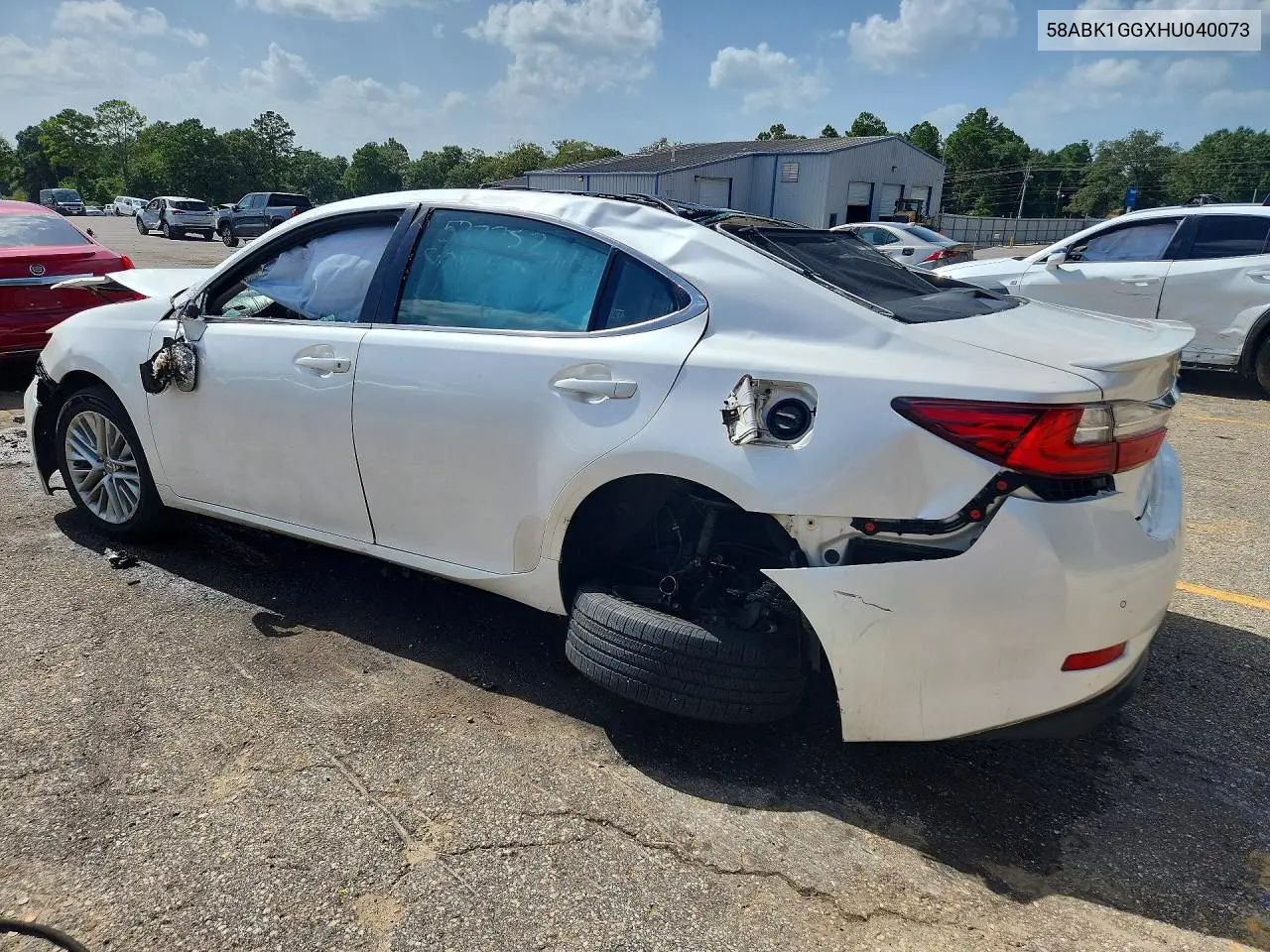 2017 Lexus Es 350 VIN: 58ABK1GGXHU040073 Lot: 61523516
