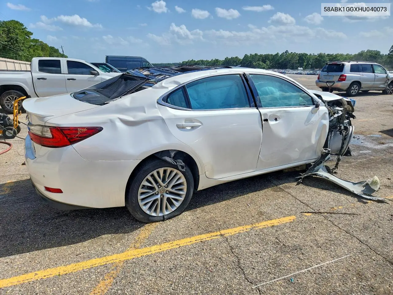 2017 Lexus Es 350 VIN: 58ABK1GGXHU040073 Lot: 61523516