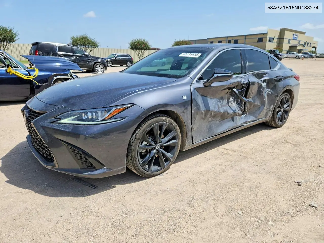 2022 Lexus Es 350 F Sport VIN: 58AGZ1B16NU138274 Lot: 85619855