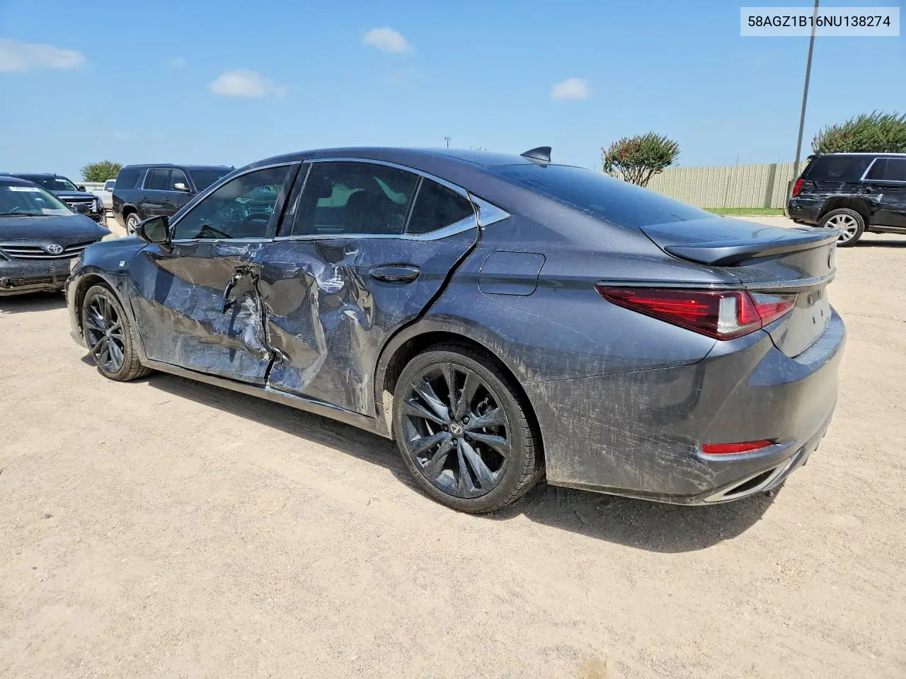 2022 Lexus Es 350 F Sport VIN: 58AGZ1B16NU138274 Lot: 85619855