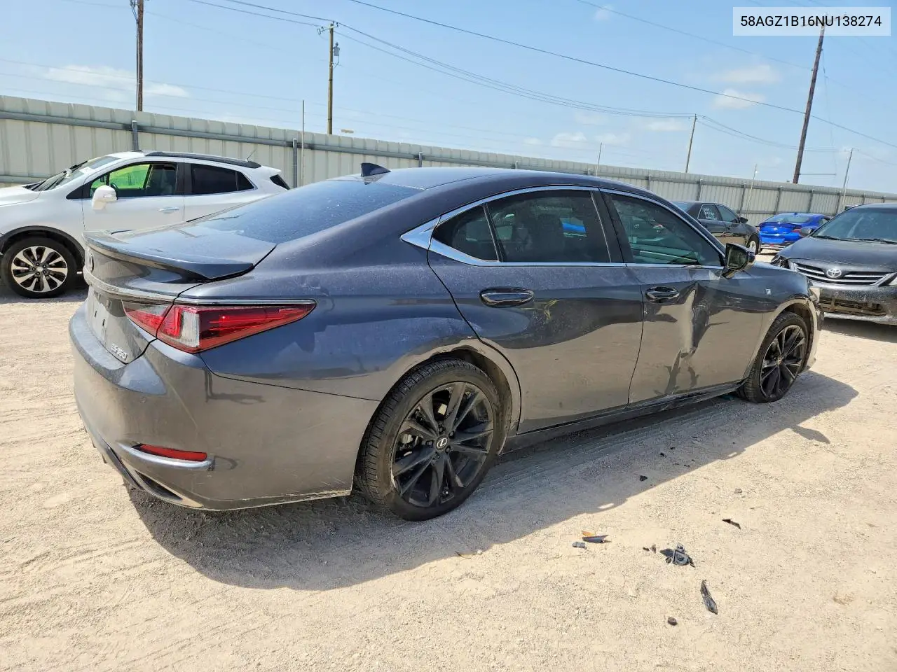 2022 Lexus Es 350 F Sport VIN: 58AGZ1B16NU138274 Lot: 85619855